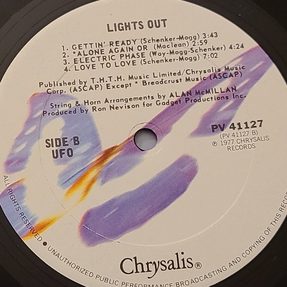 UFO Lights Out vintage vinyl album black white LP GUC - Picture 4 of 8